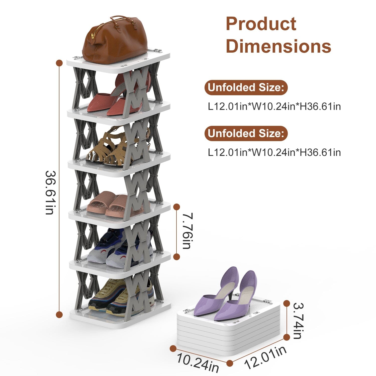 6-Tier Foldable Vertical Shoe Rack Cheap Sale Low Pice