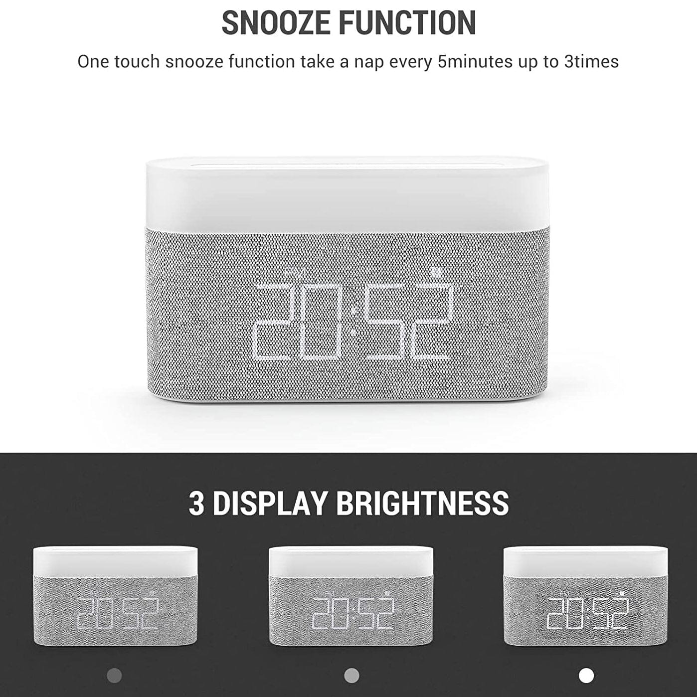 Digital Alarm Clock with Wireless Charging Cheap Usa Stockist