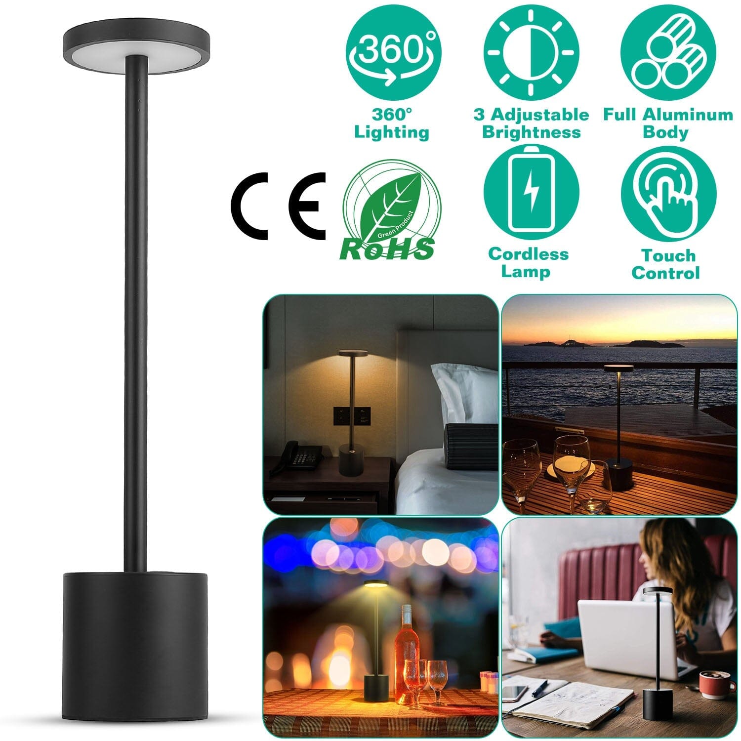 Cordless Portable Rechargeable Table Lamp With Paypal Cheap Pice