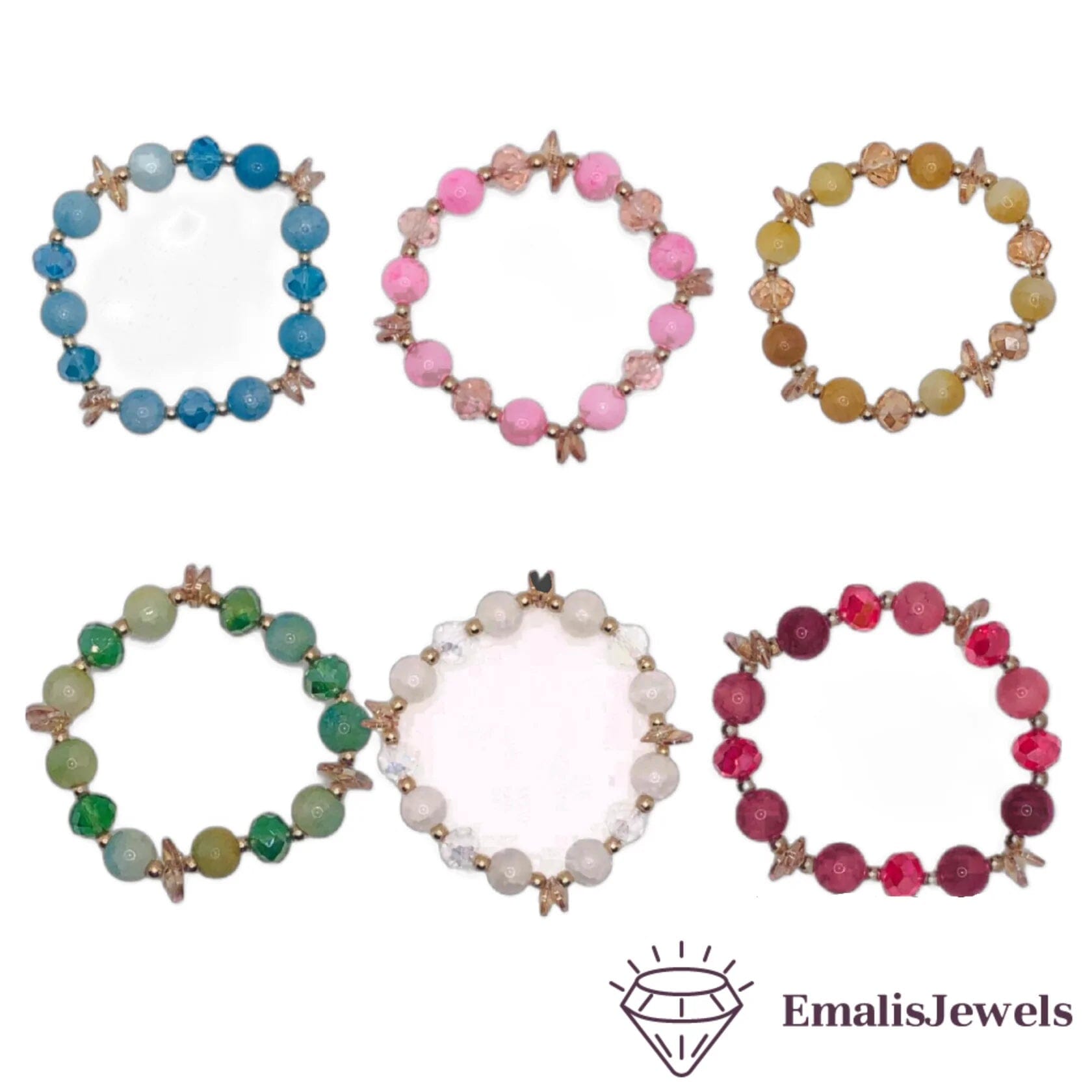 Beautiful Handmade Stone and Glass Beads Bracelets Outlet Lowest Pice