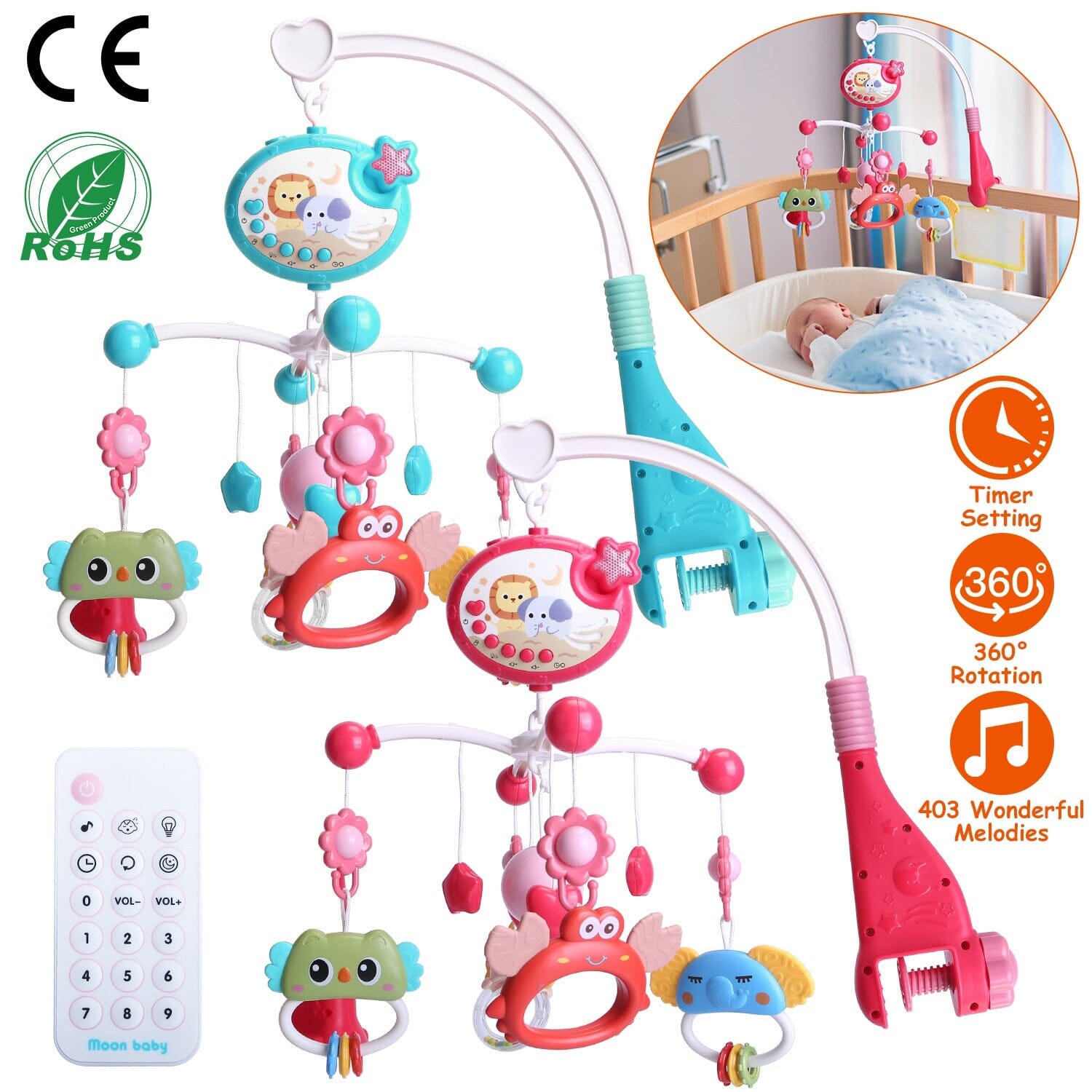 Baby Musical Crib Bed Bell Rotating Mobile Star Projection Inexpensive Cheap Online