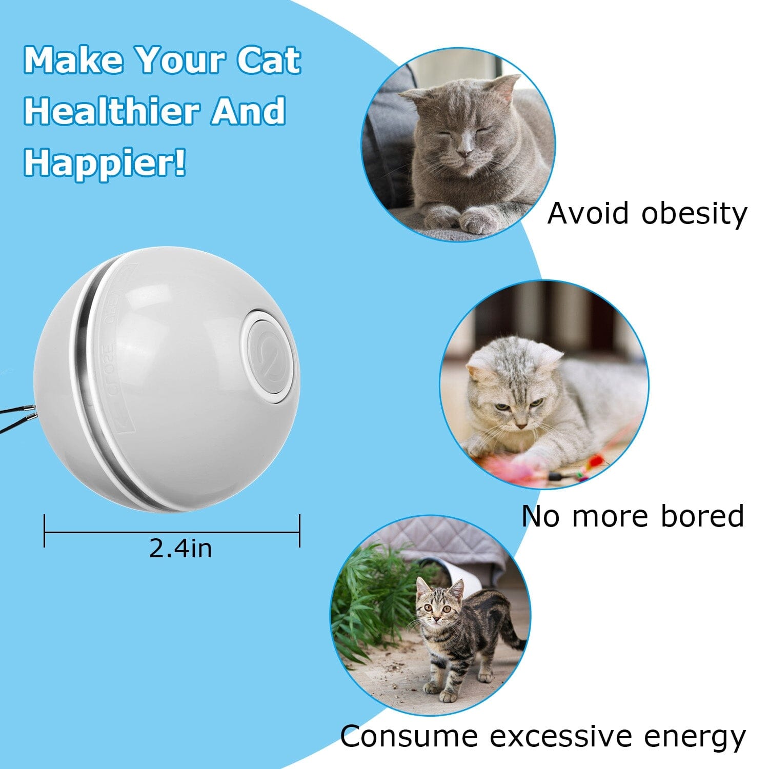 Cat Teaser Ball Automatic Self Rotating Interactive Cat Motion Exercise Toy Big Sale Cheap Online