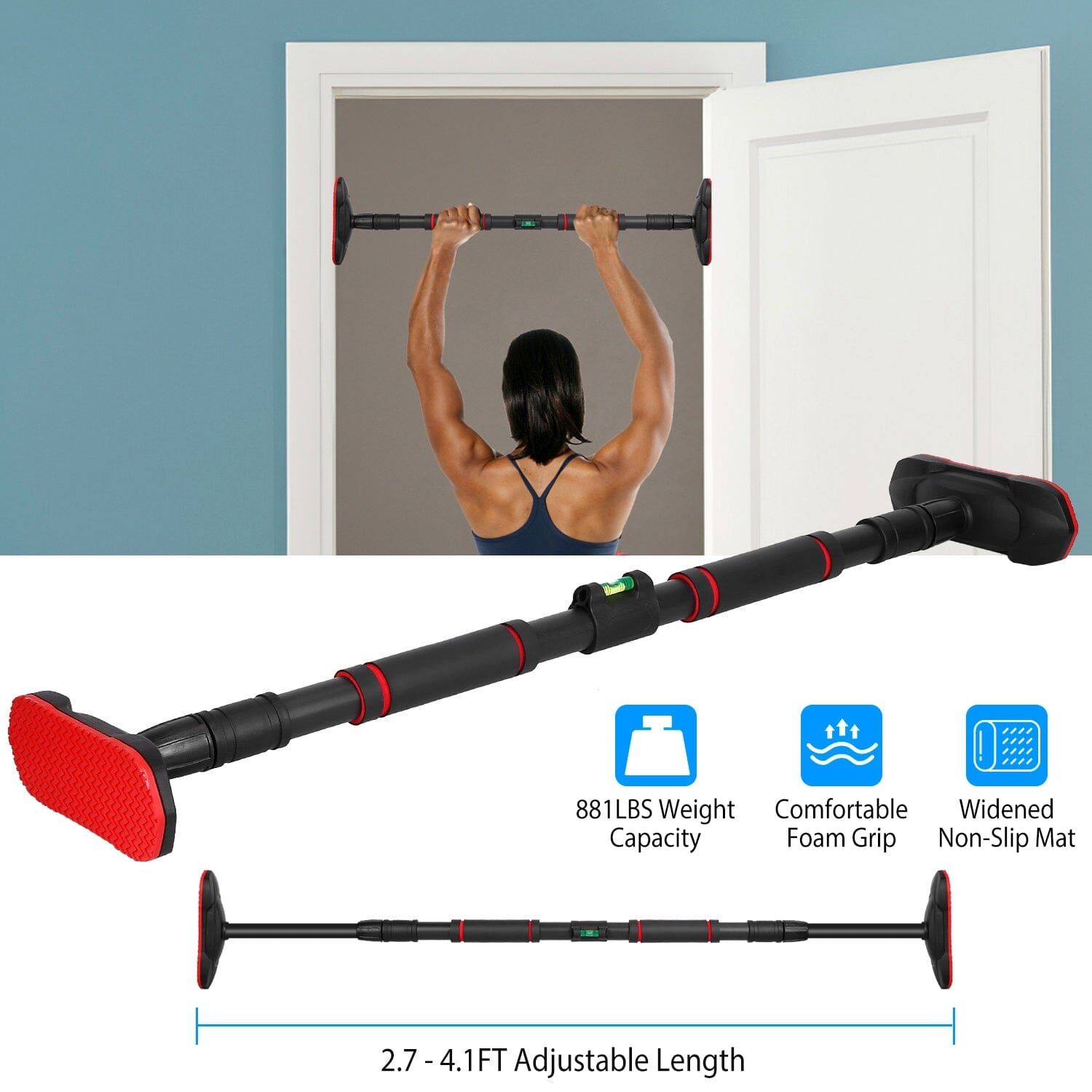 Doorway Pull Up Bar Heavy Duty with Foam Grips Level Cheap Wiki