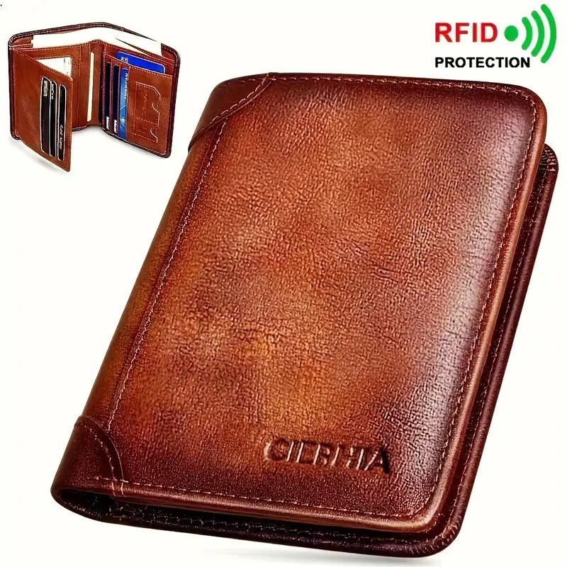 Vintage Style Men's RFID Blocking Wallet Large Capacity with Multiple Card Slots Cheap Sale Geniue Stockist