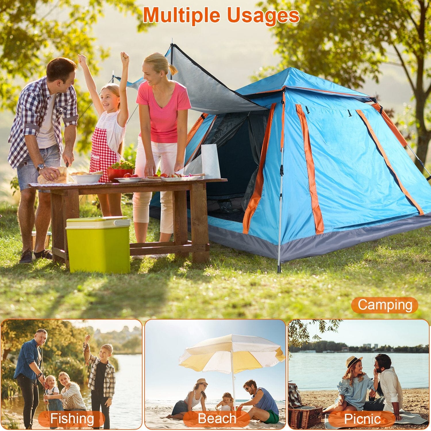 4-5 Person Camping Tent Outdoor Foldable Waterproof Tent Many Kinds Of Cheap Pice