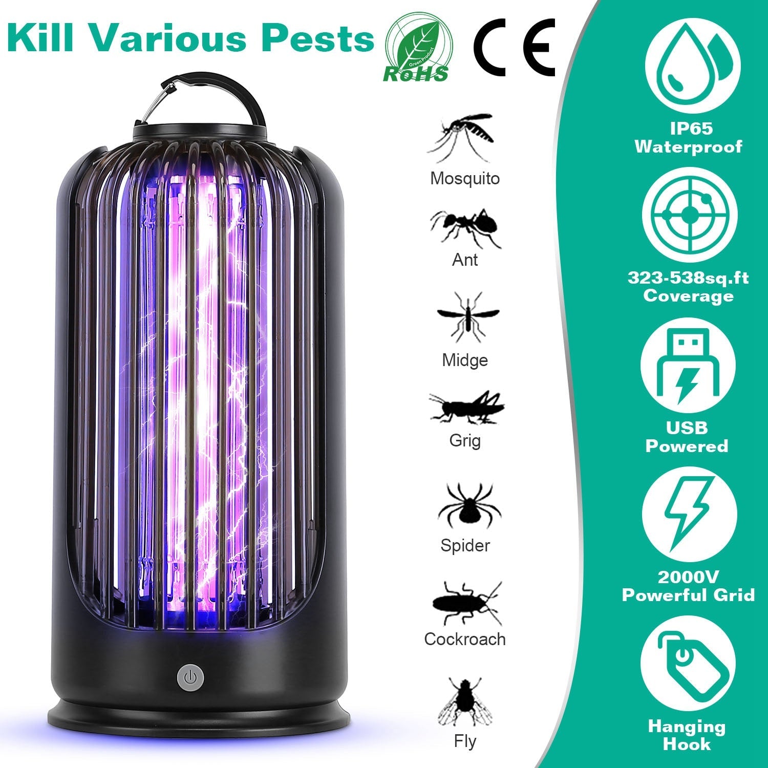 Mosquito Killer Lamp 2000V High Powered Pest Control Cheap Sale With Paypal