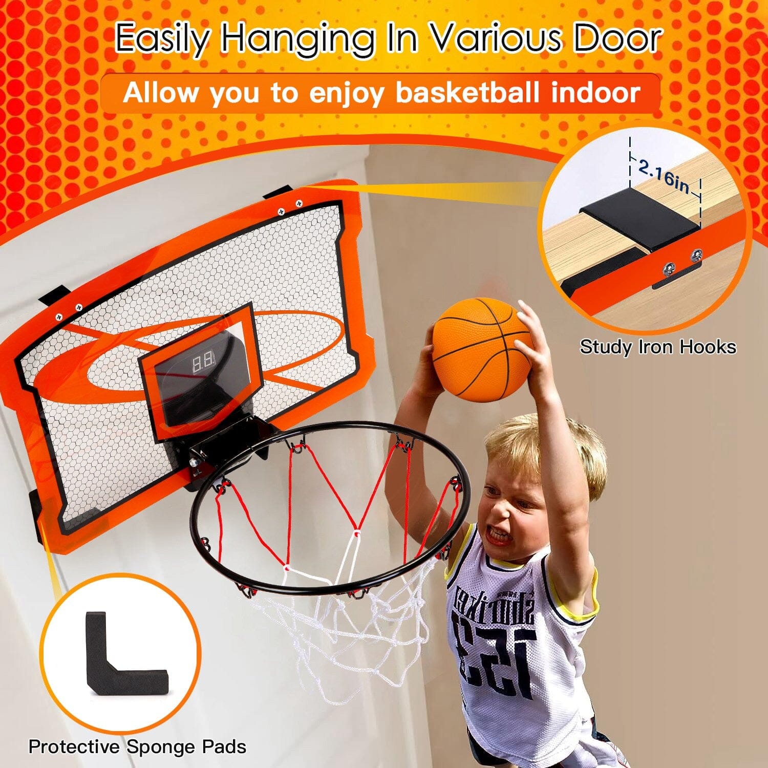 Indoor Mini Basketball Hoop Set with 4 Inflatable Balls Electric Audio Scorer For Cheap Online