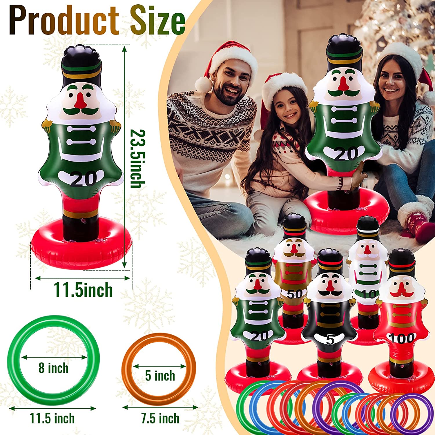 5-Pack: Christmas Nutcrackers Ring Toss Christmas Party Games Toys Discount Ebay