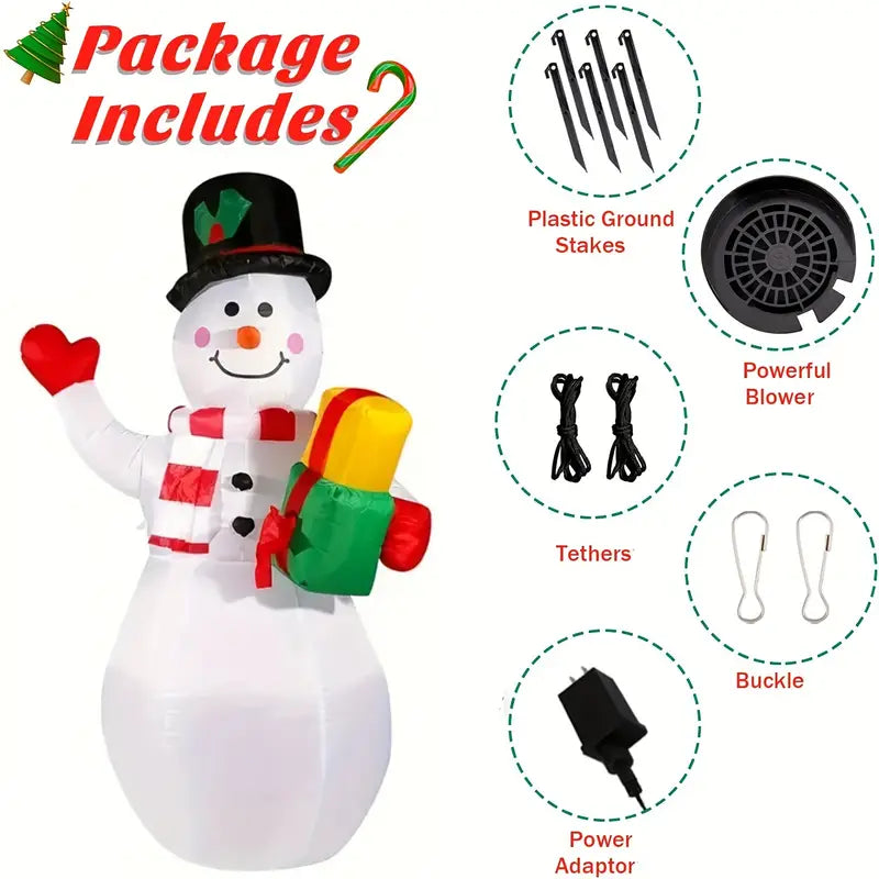 5FT Rotating Christmas Inflatable Snowman Decoration with 360° Colorful LED Lights Professional Online