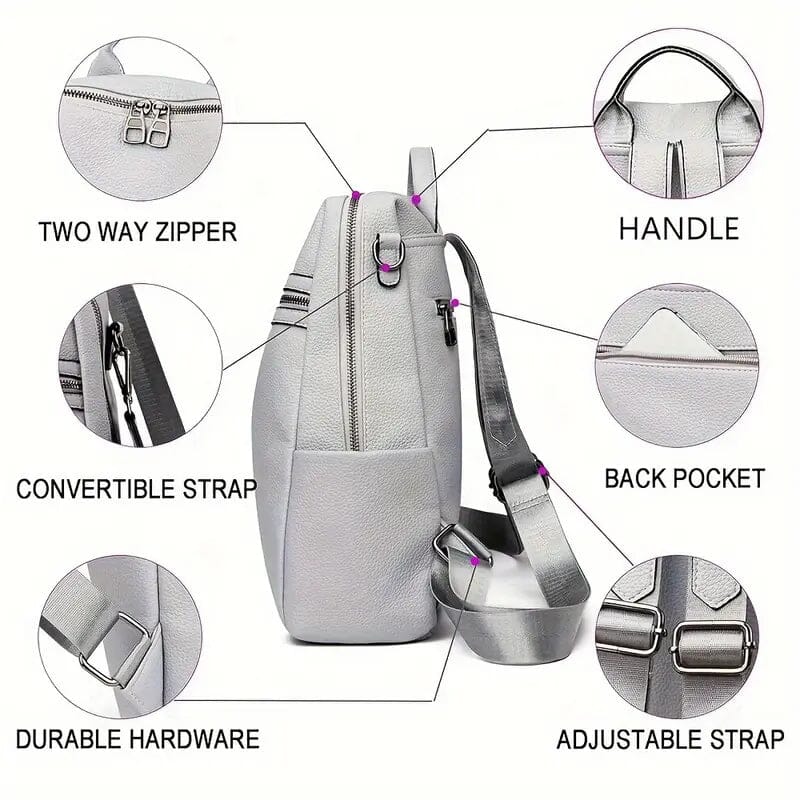 Premium Genuine Leather Womens Backpack - Brown Clearance Online