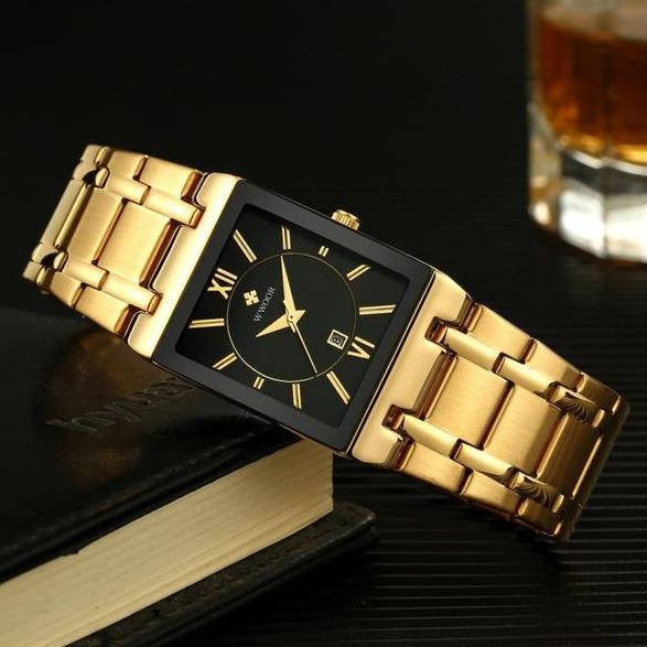 WWOOR Luxus Men Fashion Square Date Watch Low Pice Fee Shipping Online