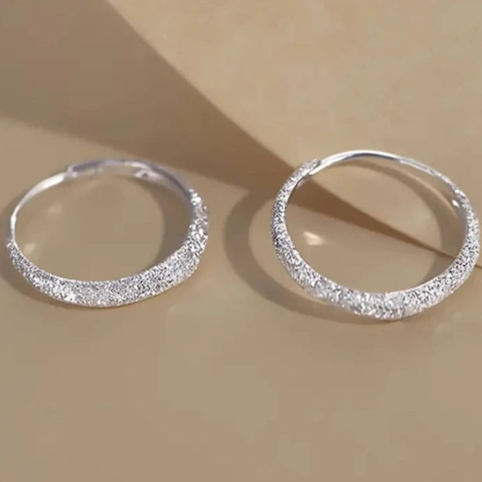 S925 Sterling Silver Sparkling Starry River Hoop Earrings Real Cheap Online