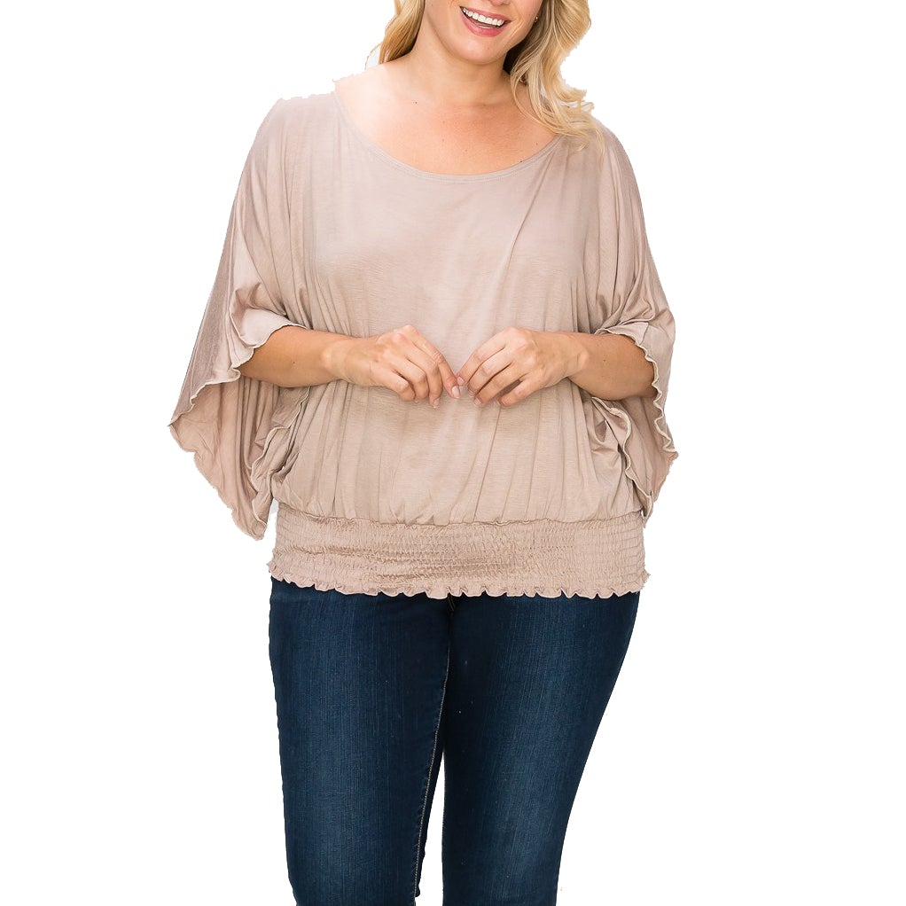 Solid Top Featuring Flattering Wide Sleeves Sale Cheap Online