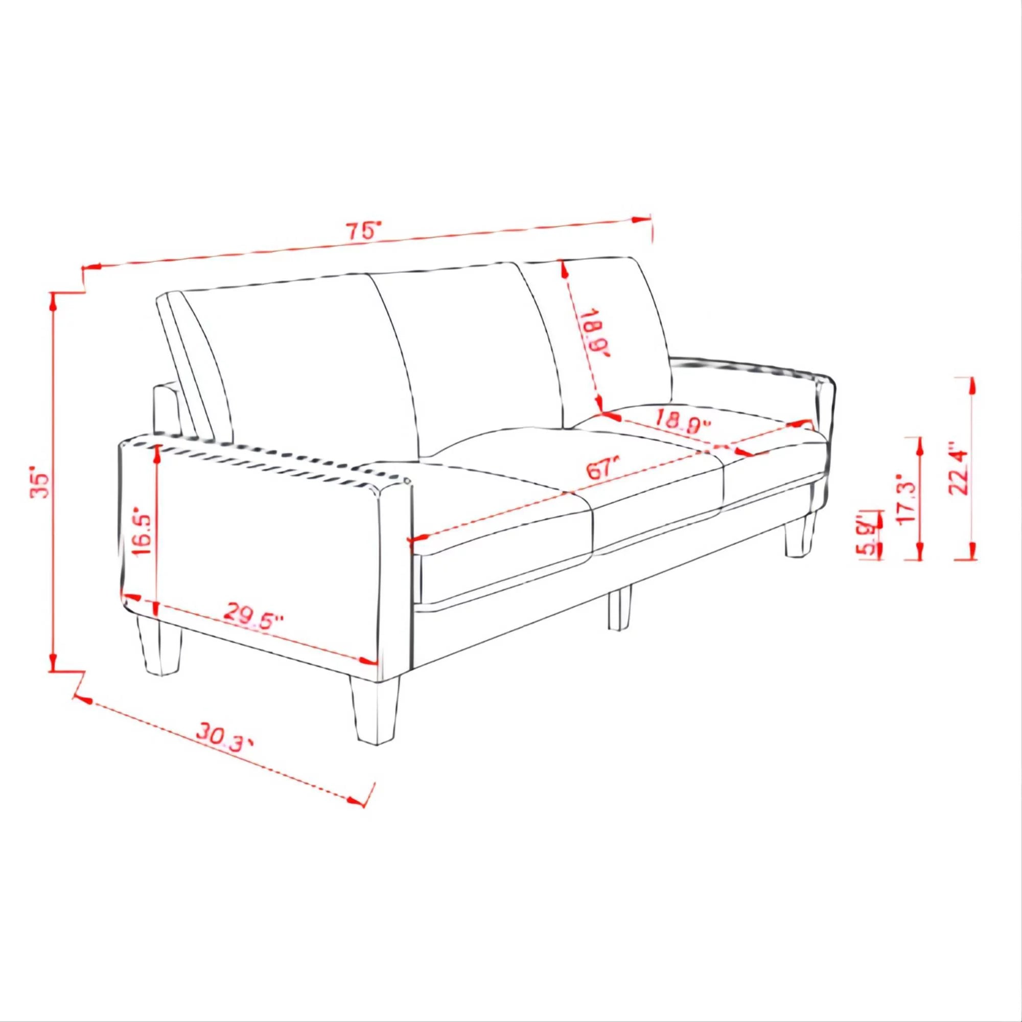 3-Seat Sofa for Living Room-Modern Fabric Sofa Couch with Storage Buy Cheap 2025