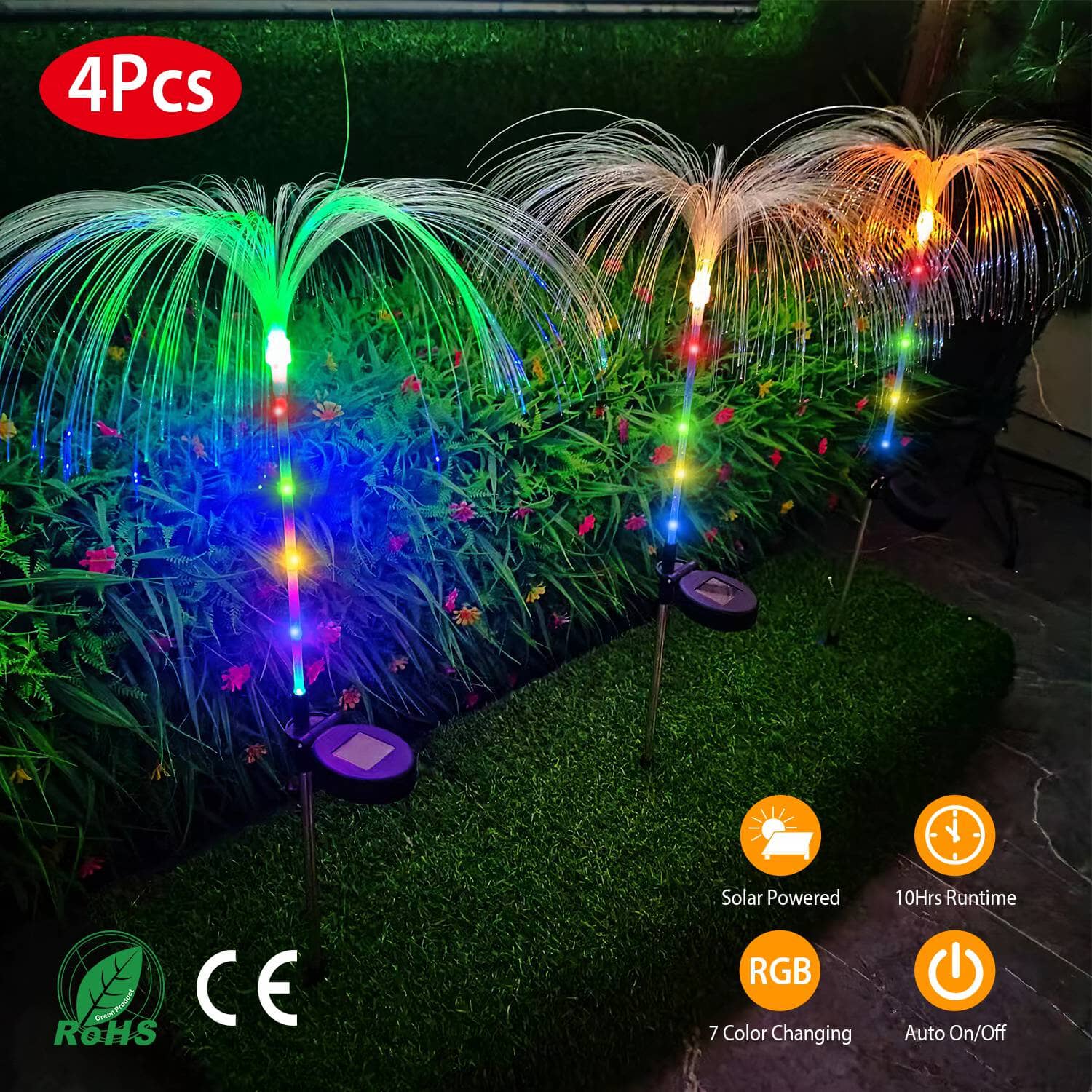 4-Piece: Solar Powered Jellyfish Lights Factory Outlet Cheap Online