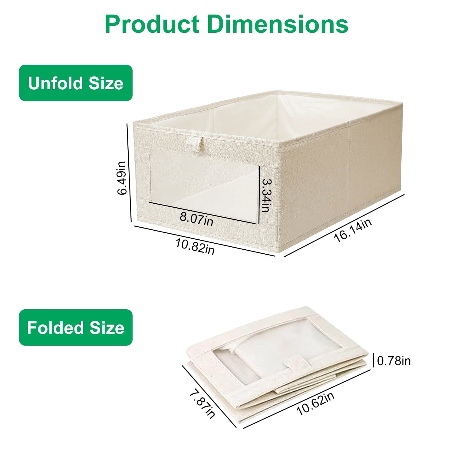 4-Pieces: Foldable Linen Clothing Storage Bin with Visible Clear Window High Quality For Sale