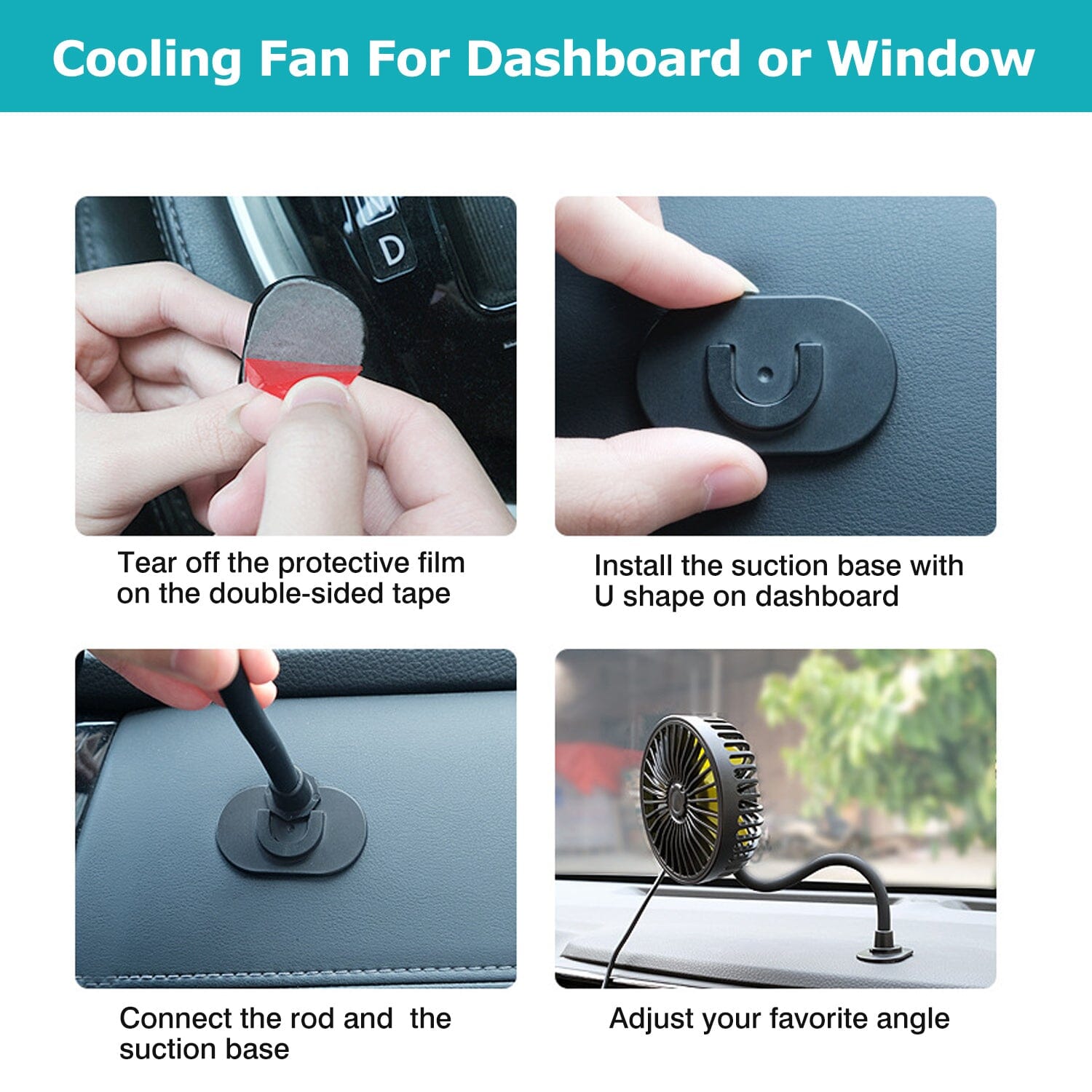 360  Rotatable Car Cooling Fan with 3 Speeds Outlet Store For Sale