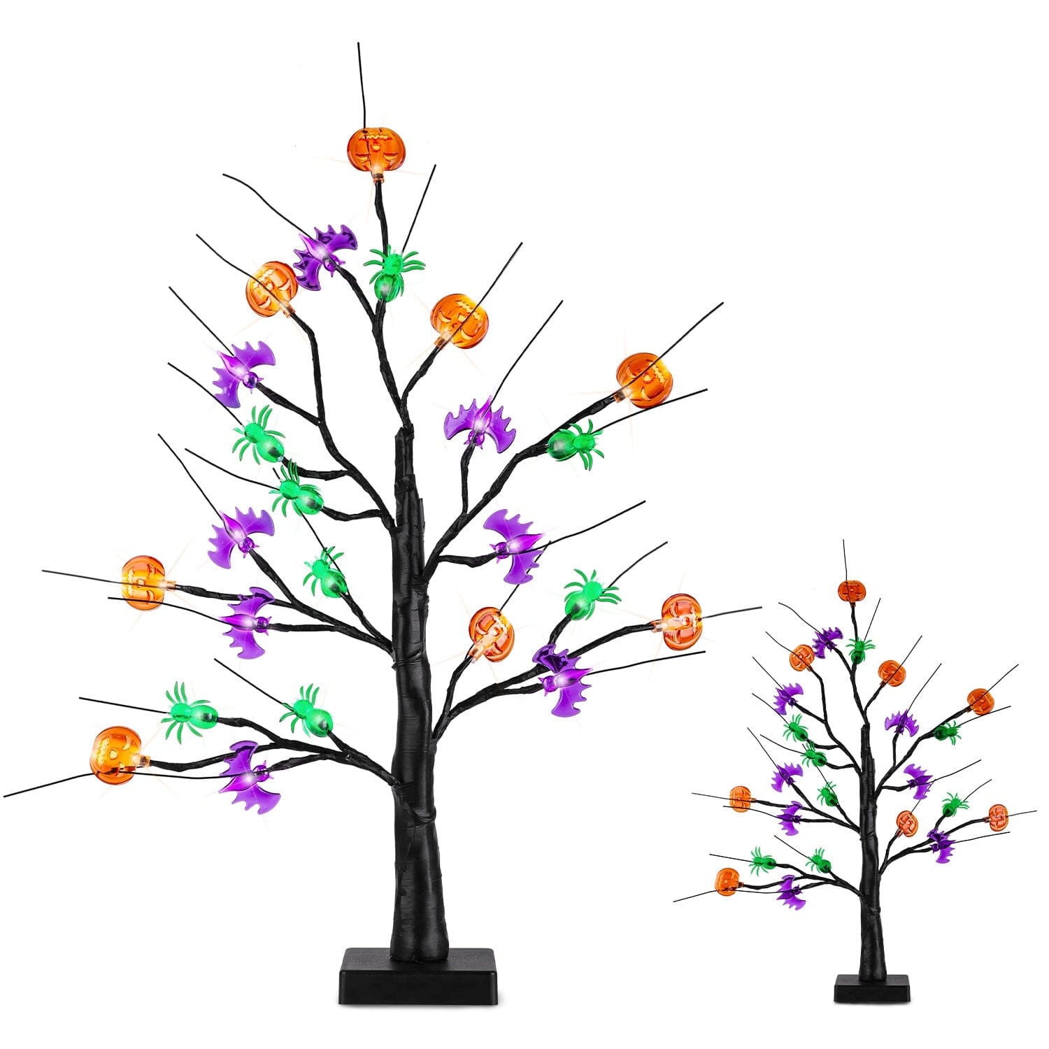 2-Pack: Lighted Halloween Trees with Timer and Adjustable Twigs Discount Nicekicks