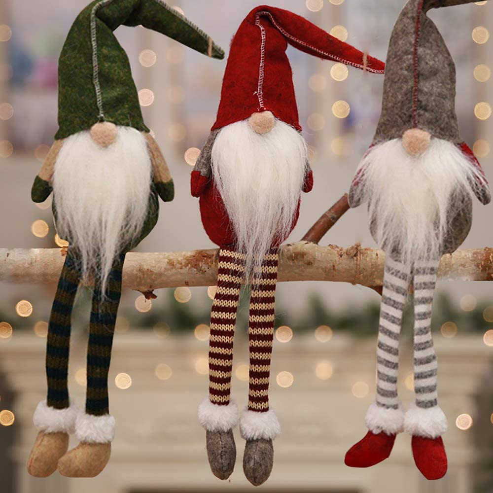 3 Piece: Handmade Sitting Long-Legged Christmas Elf Bottle Decoration Set Marketable