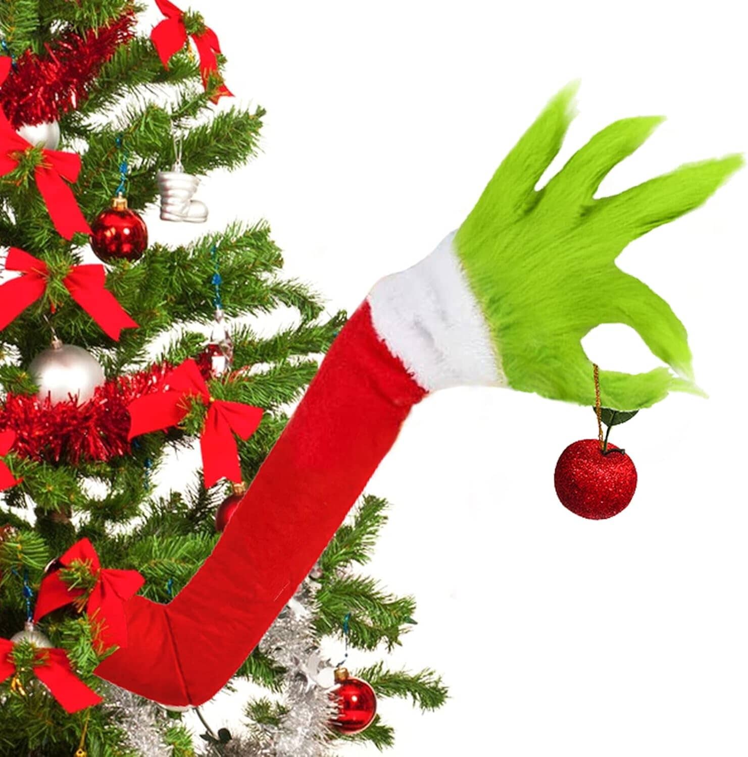 Furry Green Monster Elf Arms Hand for Christmas Tree Ornaments Sale Discount