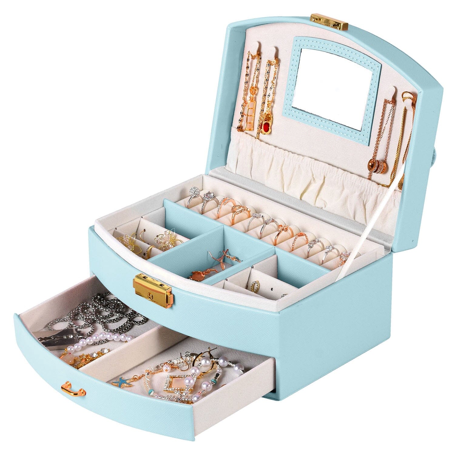 2-Layer Lockable Leather Jewelry Box Buy Cheap Free Shipping