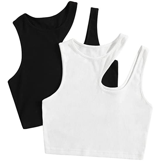 2-Pack: Women's Cropped Knit Tank Top Cheap Sale Enjoy