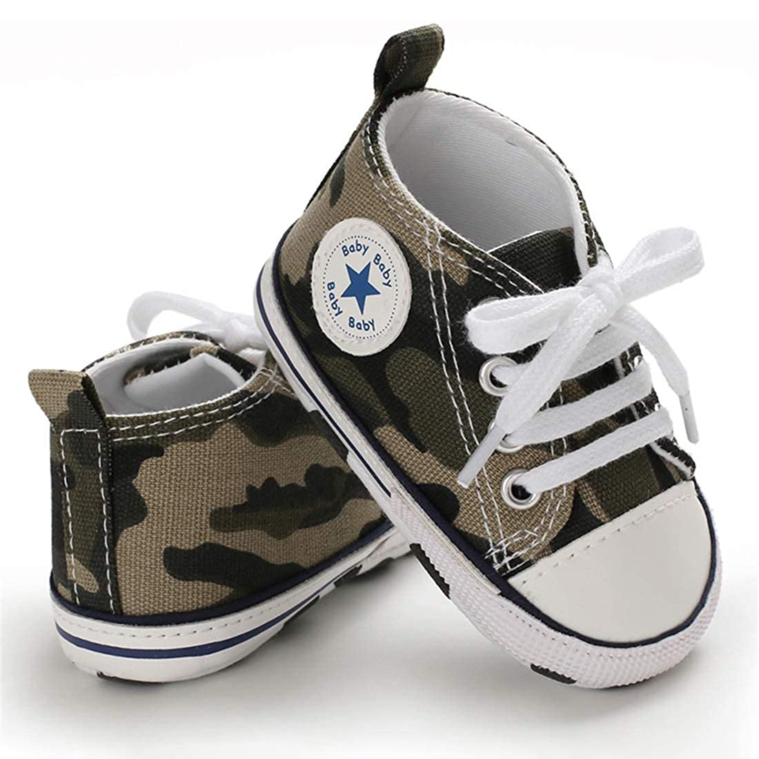 Unisex High Top Sneaker Soft Anti-Slip Sole Newborn Infant Denim Shoes Visit