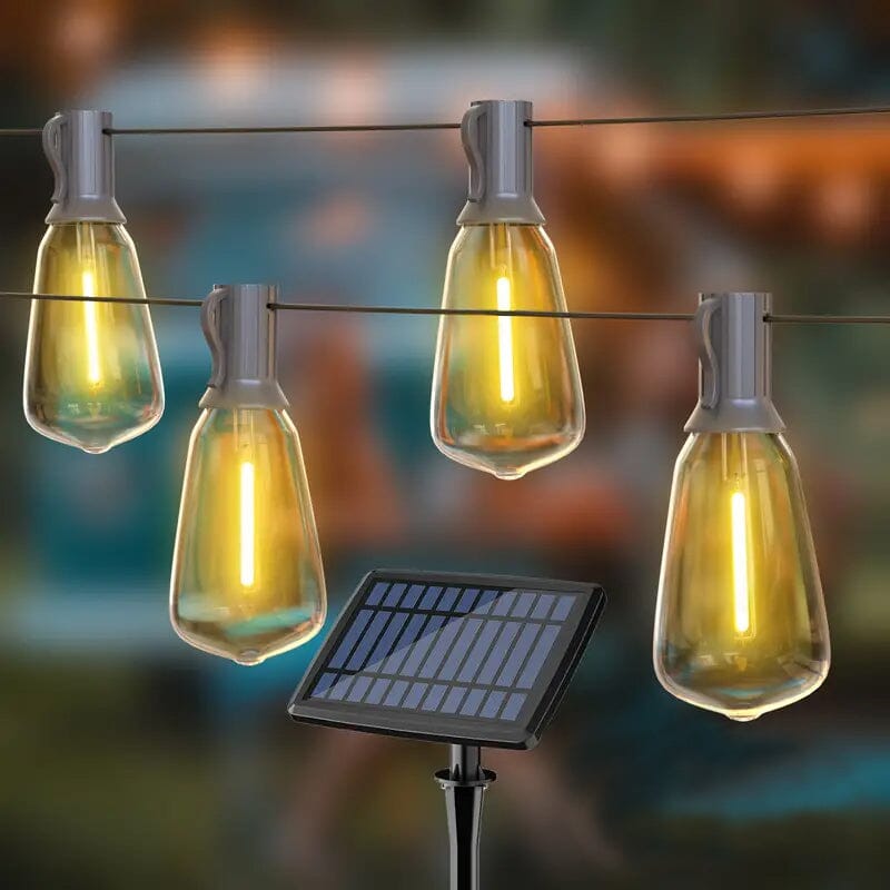 50 Ft. Solar String Outdoor Lights with Remote ST38 Vintage Edison Bulbs Cheap Sale 2025