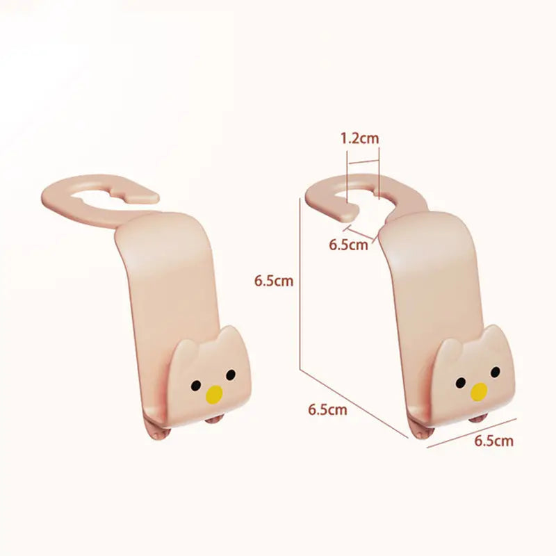 6-Pack: Universal Car Seat Hanger Hooks Cute Cartoon Double-hook Fashionable