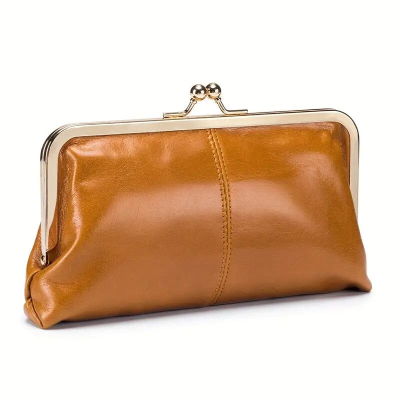 Vintage Chic Leather Clutch Lady Purse Get To Buy For Sale