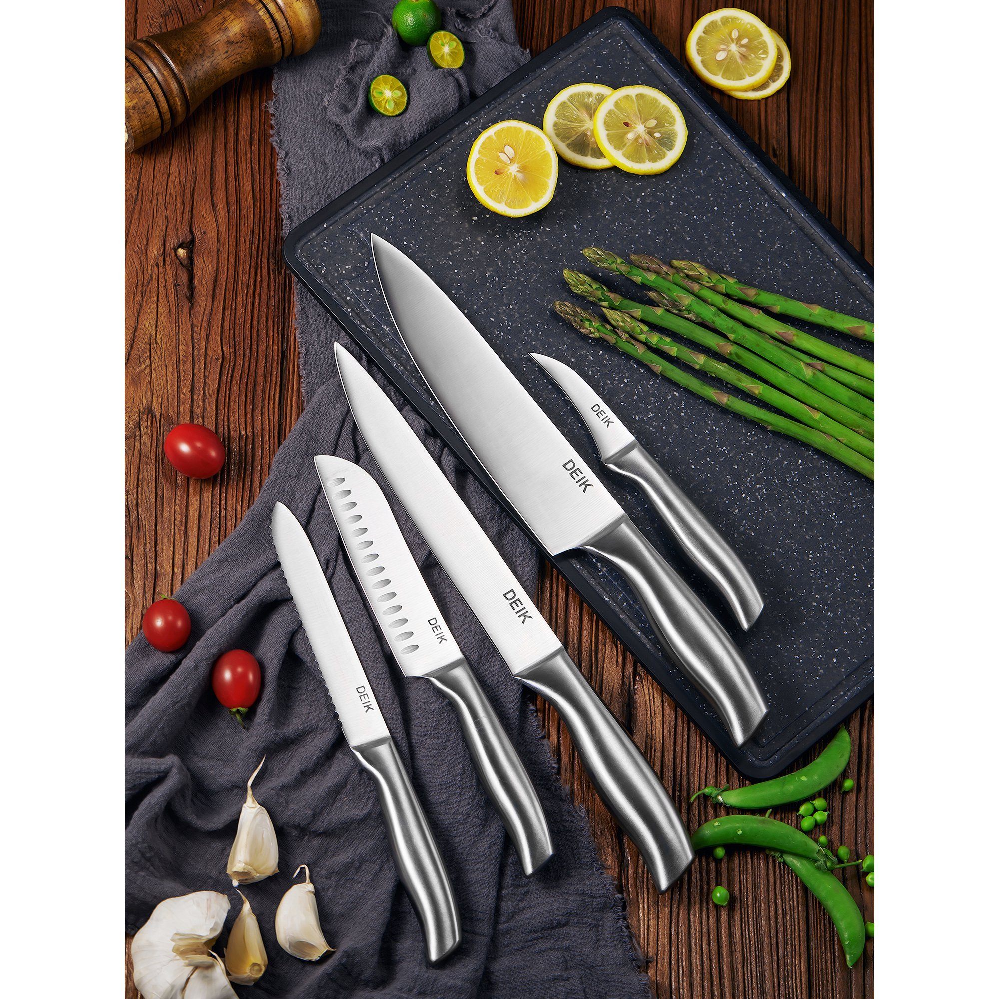 16-Piece Set: Deik Kitchen Knife Set with Wood Block Cheap Sale Geniue Stockist