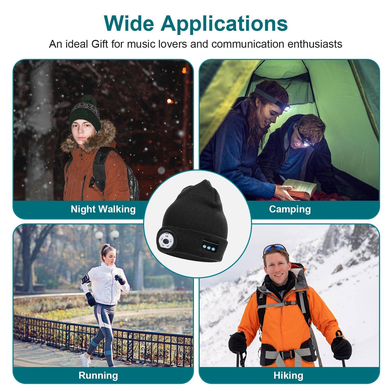 5.0 Wireless Beanie Hat with 3 Lighting Modes On Hot Sale