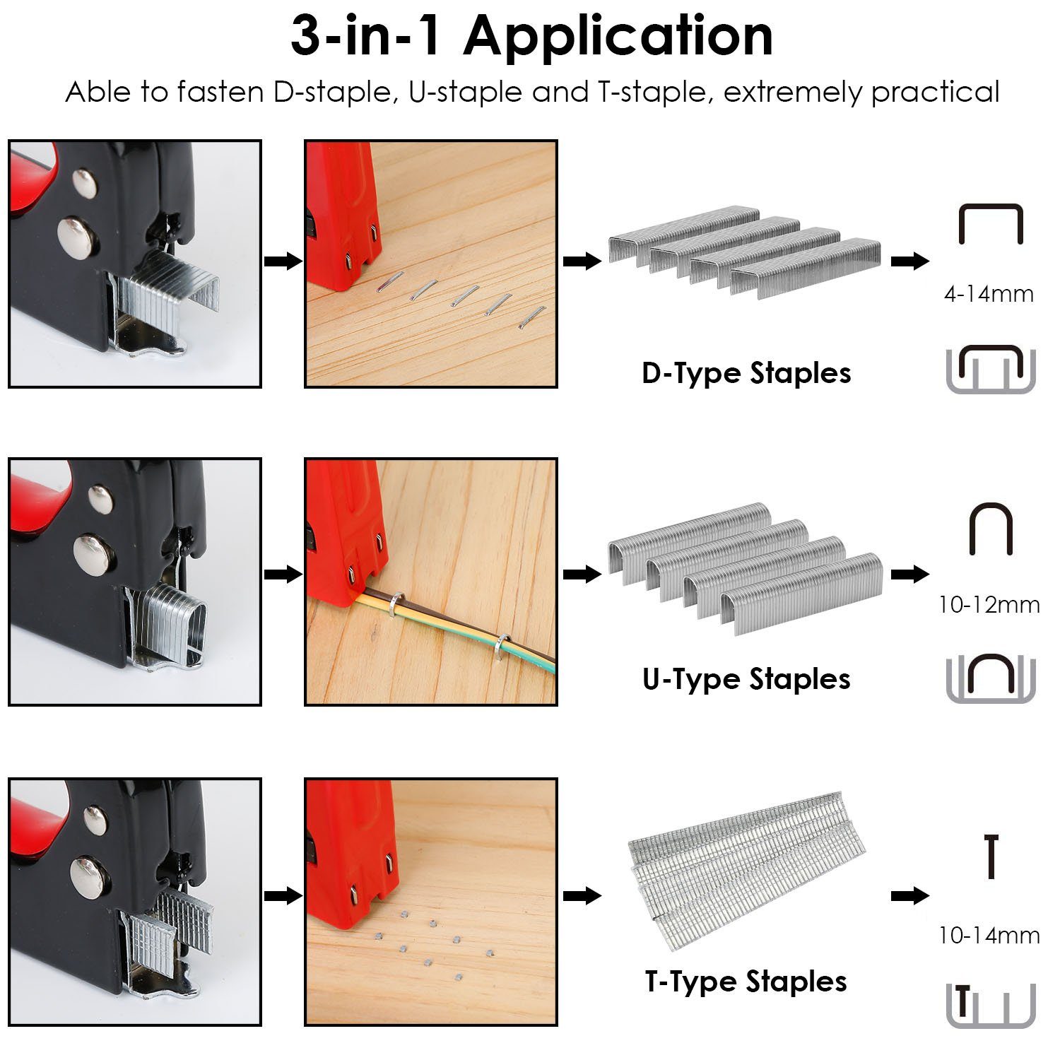 3-in-1 Heavy Duty Manual Nail Stapler Kit Collections Online