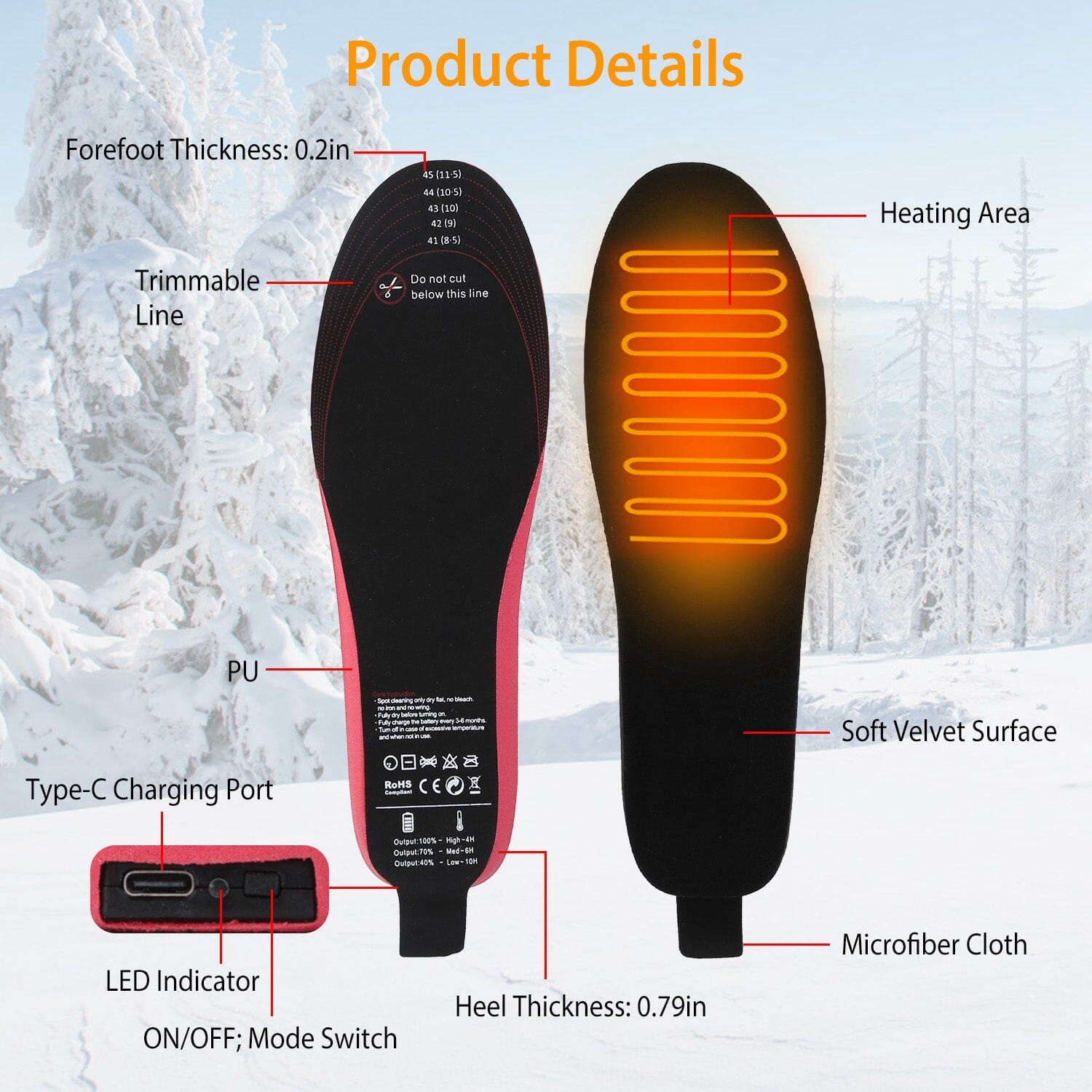 Heated Insoles Electric Heated Foot Warmer Free Shipping Visit