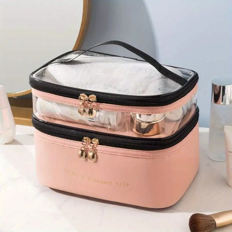 Women's Double Layer Makeup Bag 2025 Newest