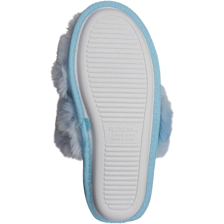 Roxoni Fuzzy House Slippers for Women Comfortable Furry Spa Cozy Slip On Open Toe Where To Buy Cheap Real