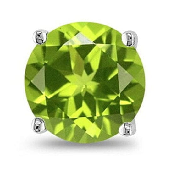 August Birthstone Peridot 925 Sterling Silver Round Cz Stud Earring Footlocker For Sale