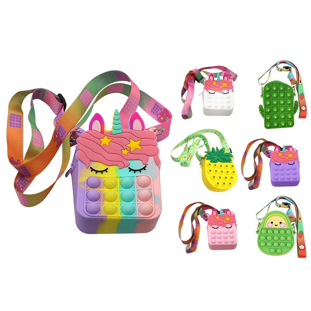 Pop-It Bubble Unicorn And Fruits Fidget Crossbody Handbag Purse Footlocker Finishline Online