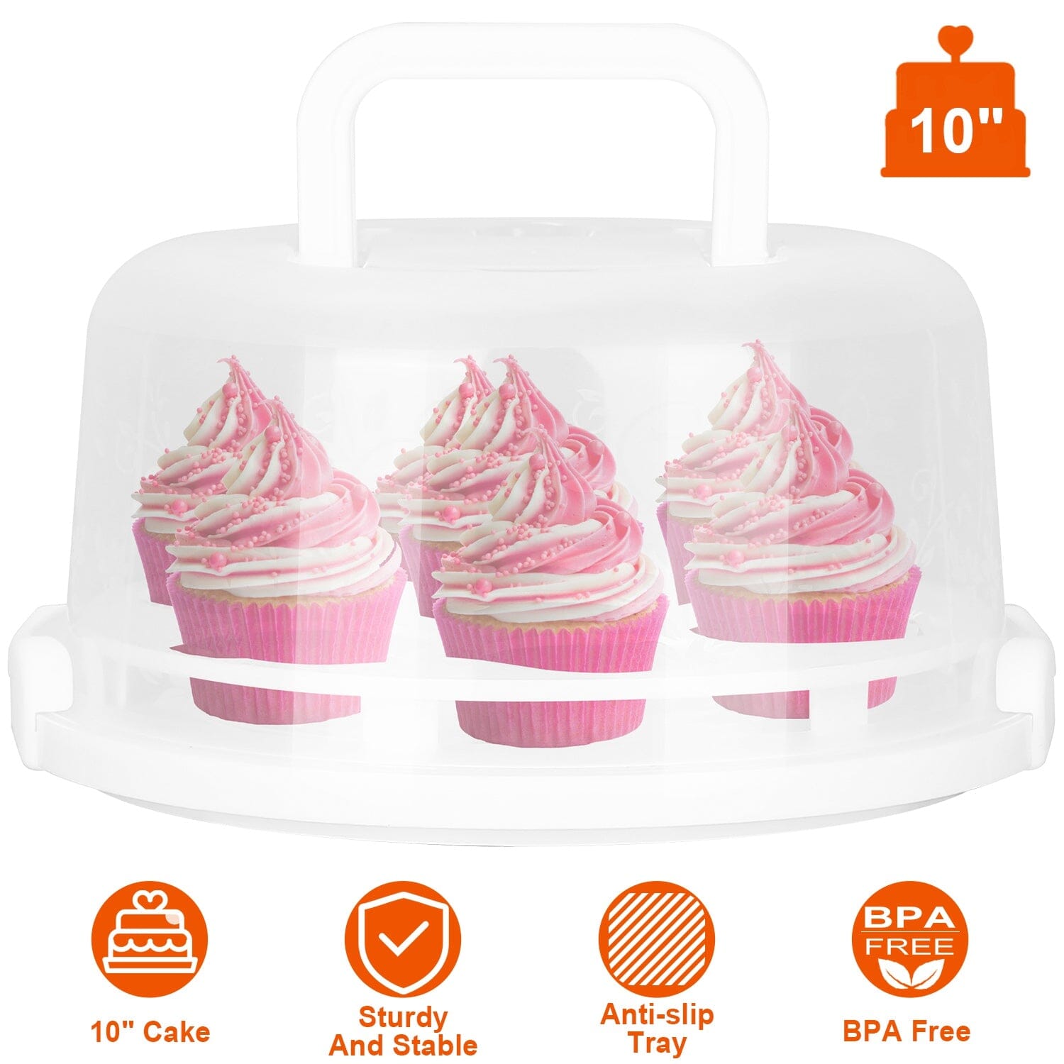 10 Cake Storage Container with Handle Plastic Cake Box Footlocker Finishline Cheap Pice