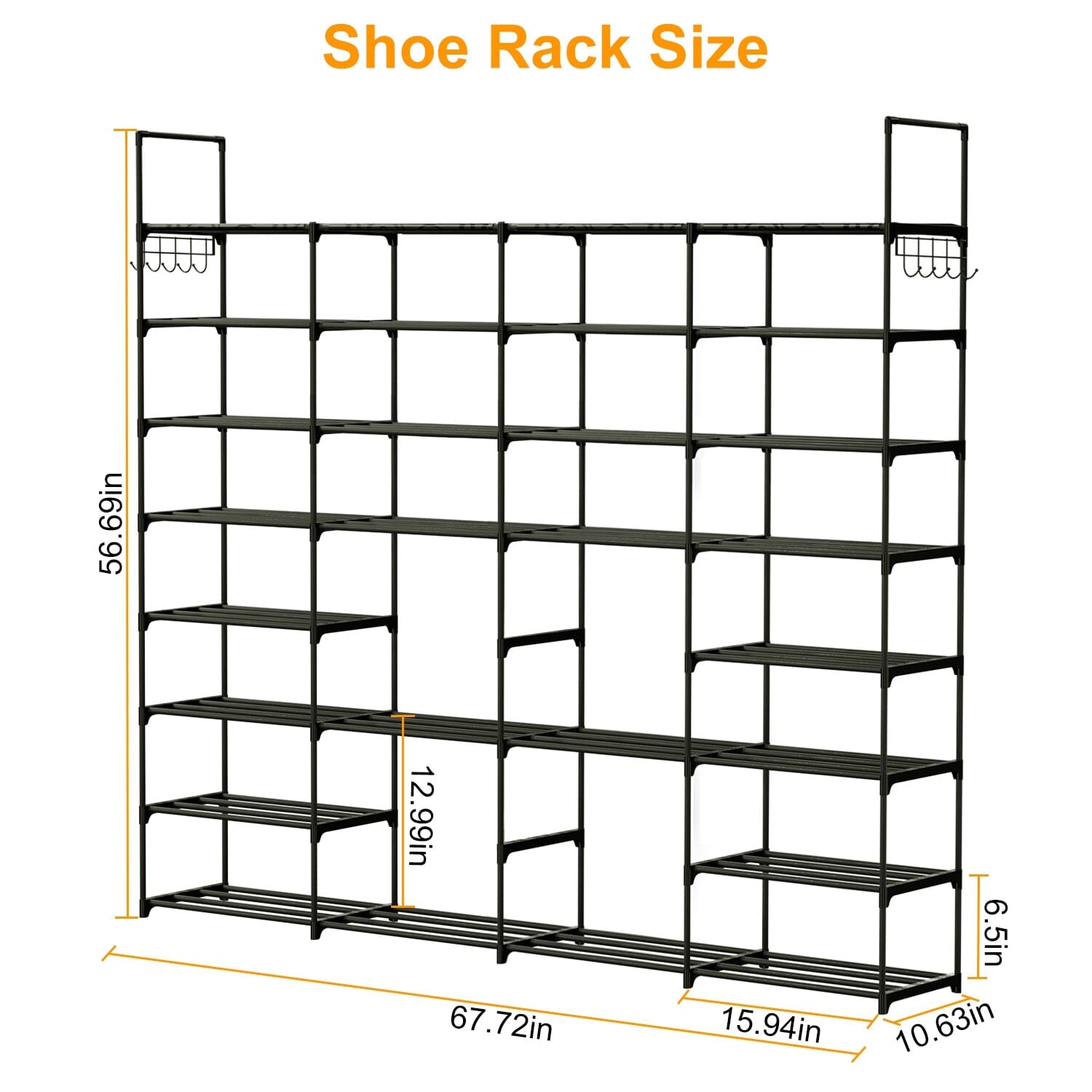 8-Tier Shoe Rack Metal Shoe Storage Shelf Comfortable Cheap Pice