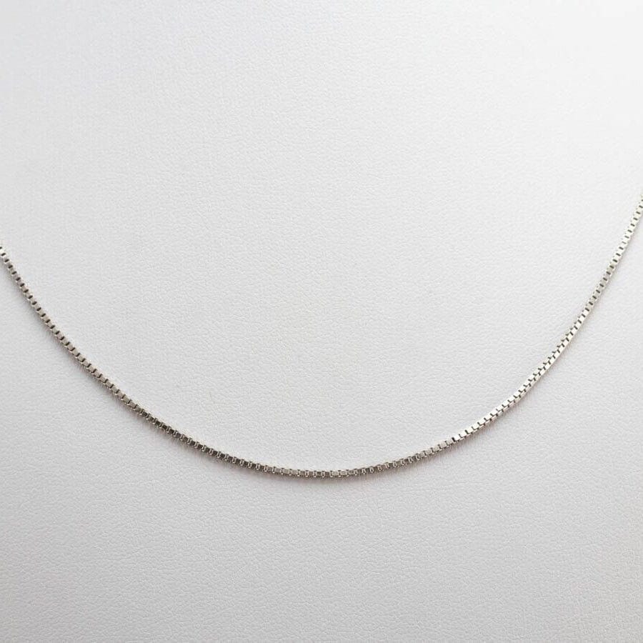 14K Solid White Gold Box Necklace Real Gold Chain Discount Order