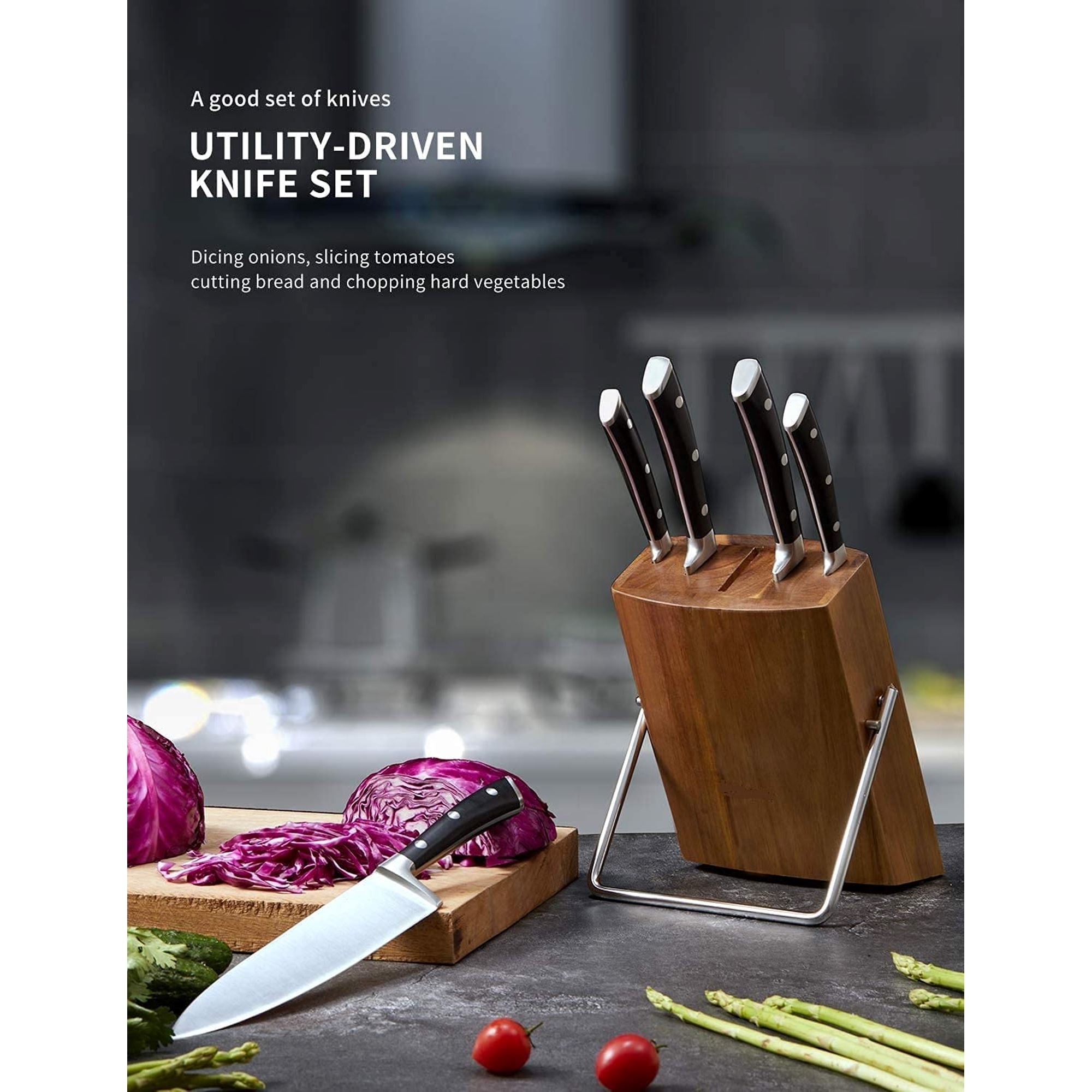 6-Piece: Aicok German Stainless Steel Kitchen Knife Set Brand New Unisex