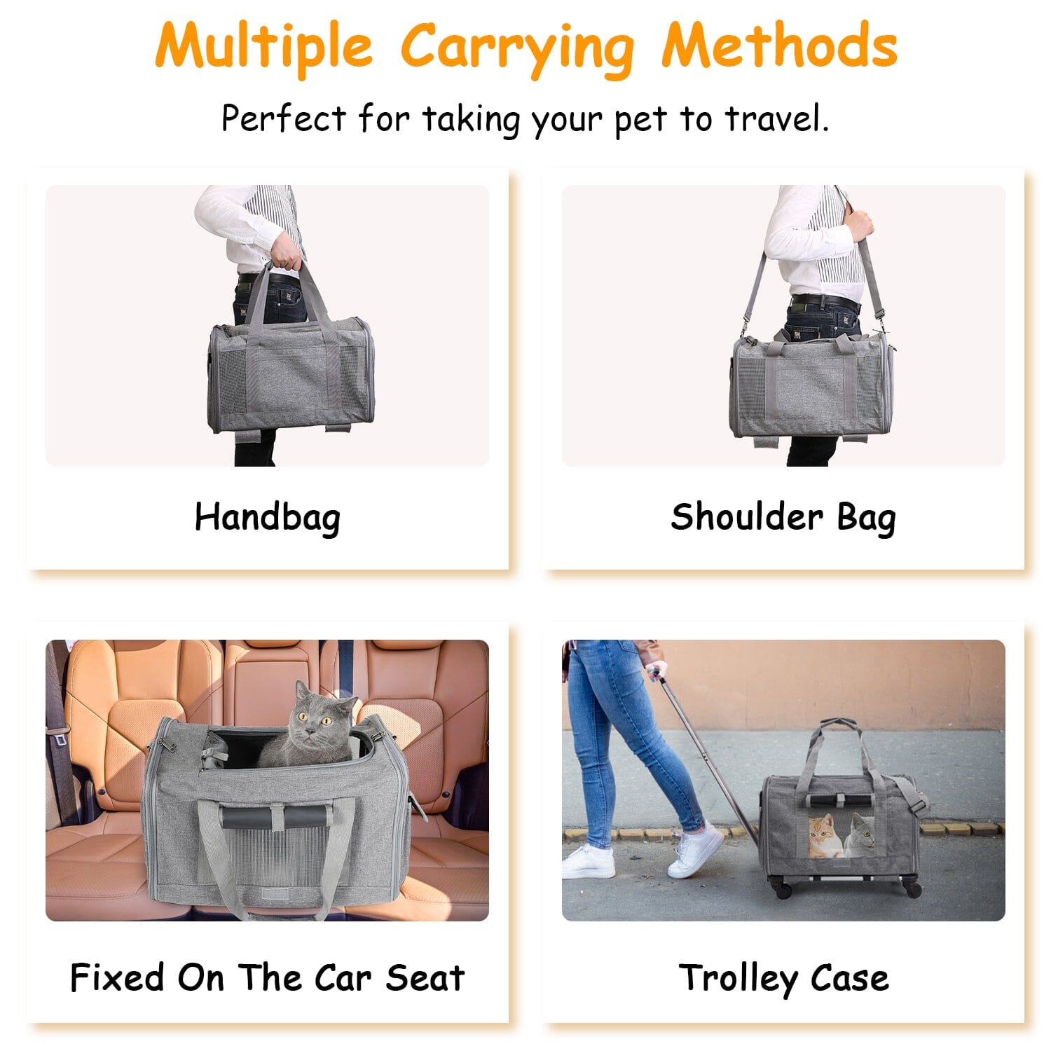 Airline Approved Rolling Pet Carrier with Telescopic Handle Shoulder Strap Pay With Paypal For Sale