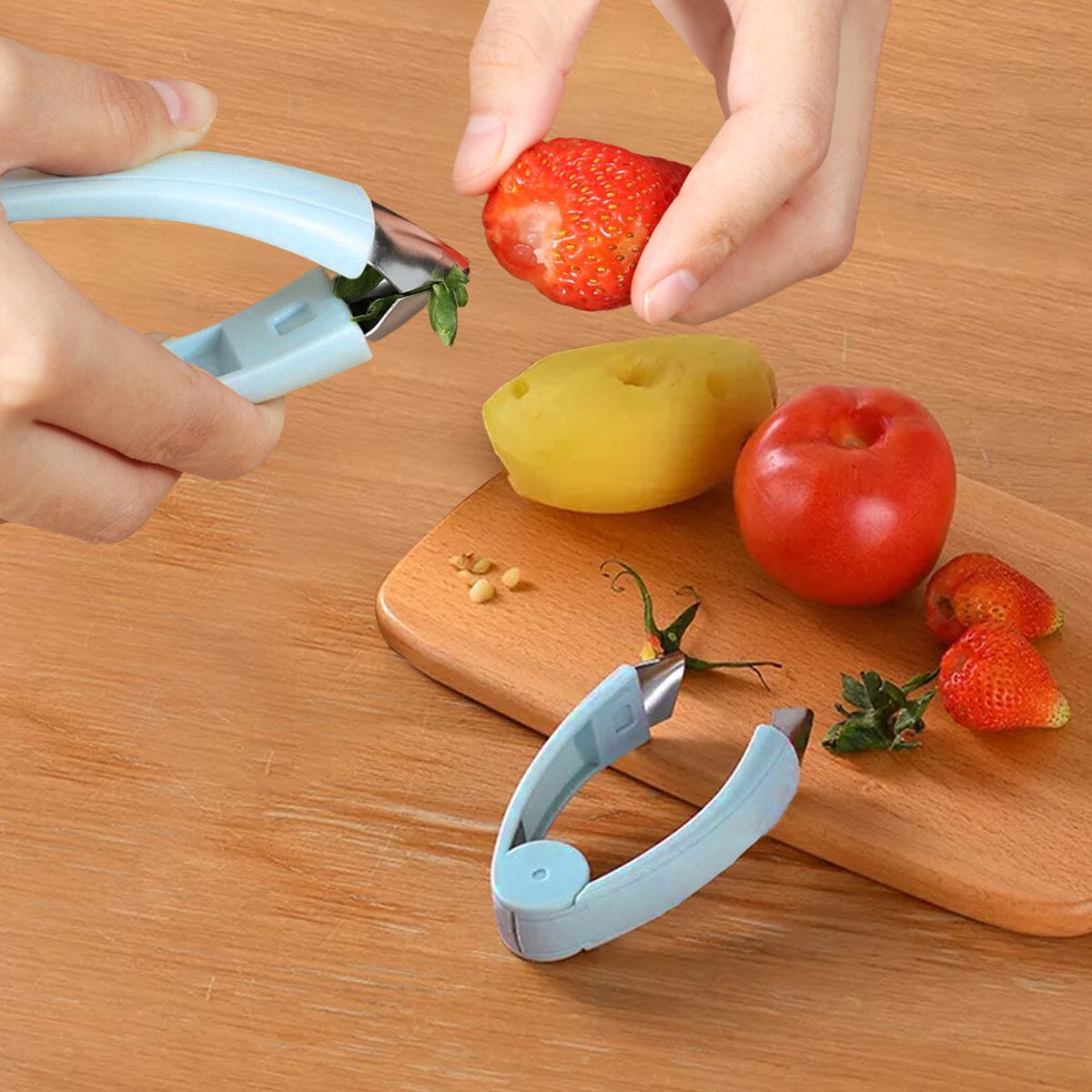 Fruit and Vegetable Stem Remover Strawberry Tomato Potato Pineapple Carrot Huller Corer Tweezers Tool Kitchen Gadget Sale Big Discount