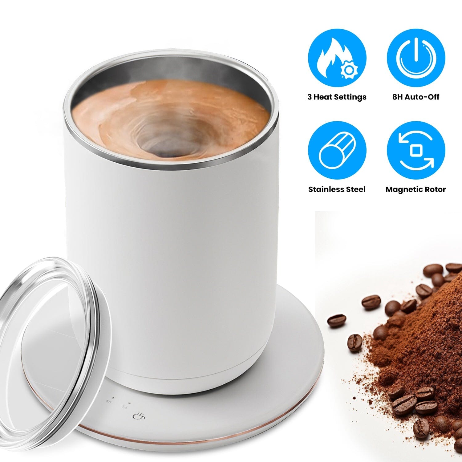 Self Stirring Coffee Mug with Lid Temperature Control 3 Heat Settings Cheap Sale Collections