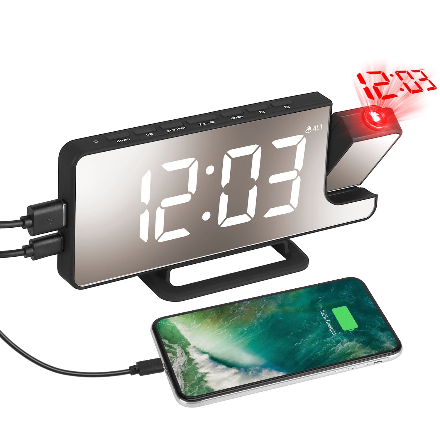 Projection Alarm Clock LED Digital Alarm Clock with Dual Alarms Snooze Sale 2025 Unisex