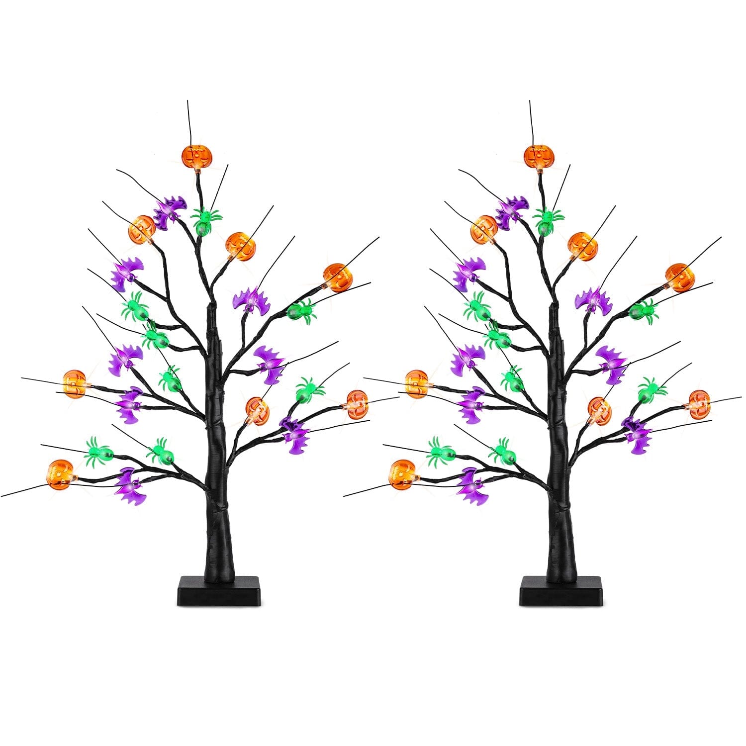 2-Pack: Lighted Halloween Trees with Timer and Adjustable Twigs Discount Nicekicks