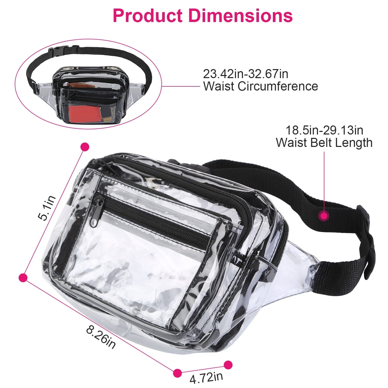 Clear Fanny Pack Unisex Transparent Waist Pouch Belt Bag Discount Choice