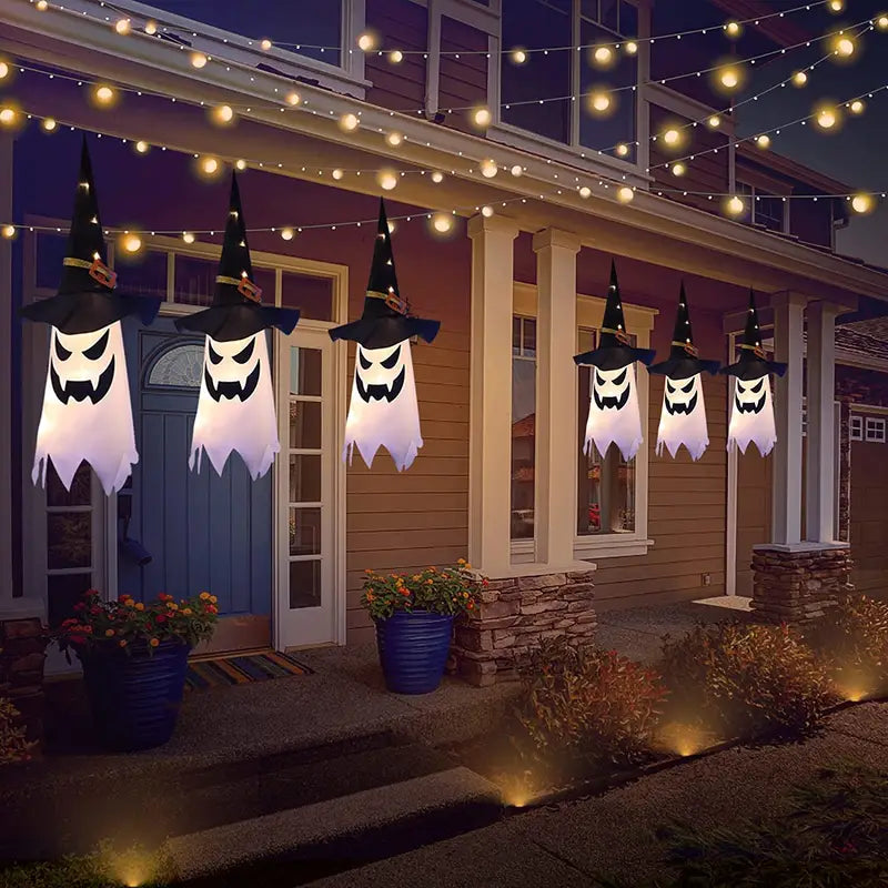 2-Piece Set: Glowing Ghost Witch Hat Halloween Decorations Pictures For Sale