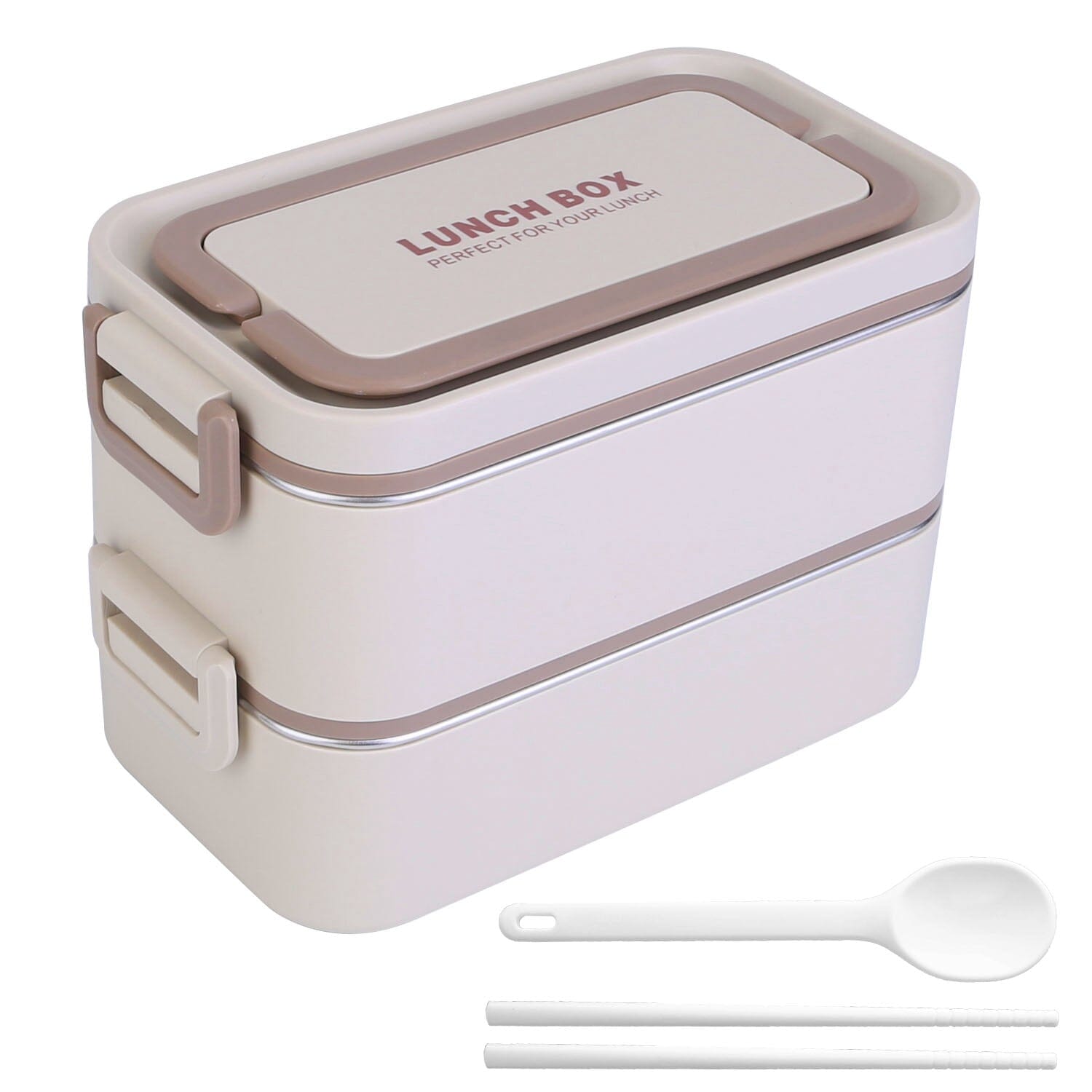 Bento Lunch Box 3 Stackable Food Container with Chopsticks and Spoon Discount 2025 New